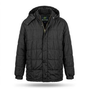 NordicTrack Black Full Zip Hooded Collared Puffer Jacket Men Size XL